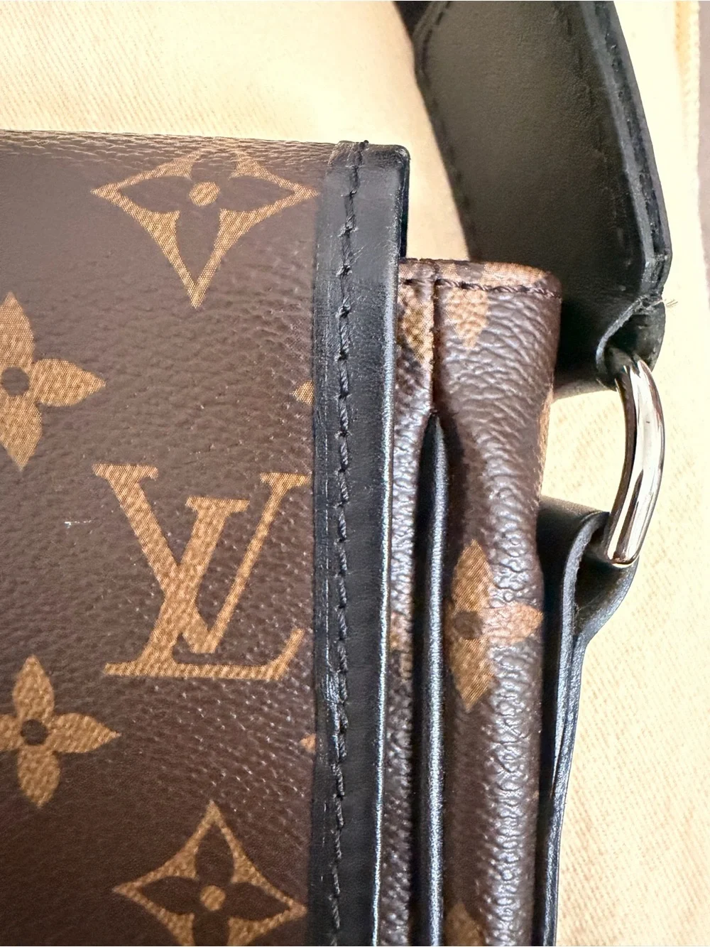 Louis Vuitton Brown Monogram Canvas Messenger with Black Strap